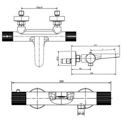 RAK CERAMICS RAK Amalfi Thermostatic Wall Bath Shower Mixer Brushed Gold -Burlington shop rak rakama3009g 2