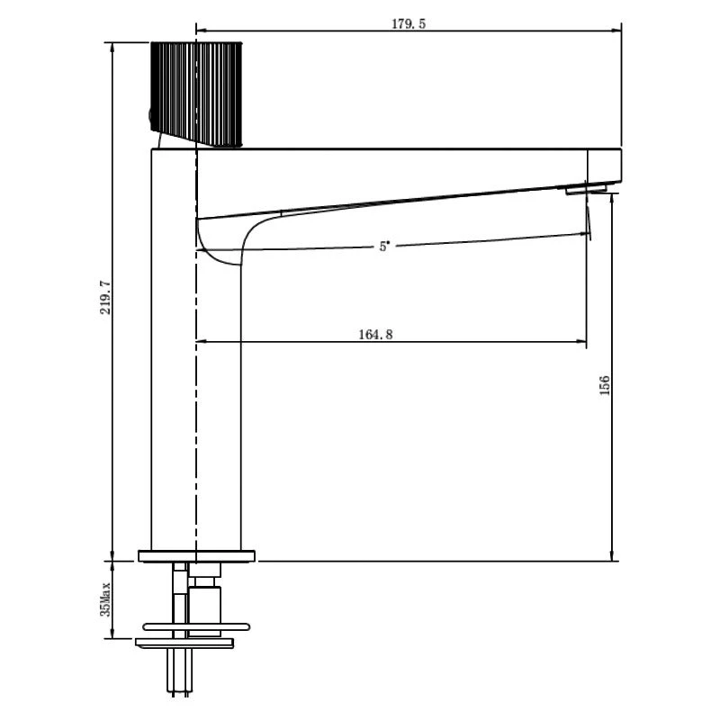 RAK CERAMICS RAK Amalfi Medium Height Basin Mixer No Waste Brushed Gold - Image 2