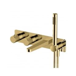 RAK CERAMICS RAK Amalfi Dual Outlet Shower Valve With Handset & Spout Brushed Gold