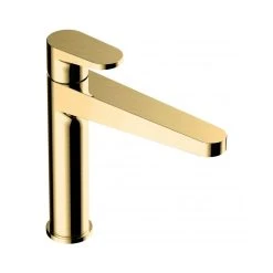 RAK CERAMICS RAK Ischia Medium Height Basin Mixer No Waste Brushed Gold