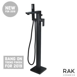 RAK CERAMICS RAK Moon Free Standing Bath Shower Mixer Black