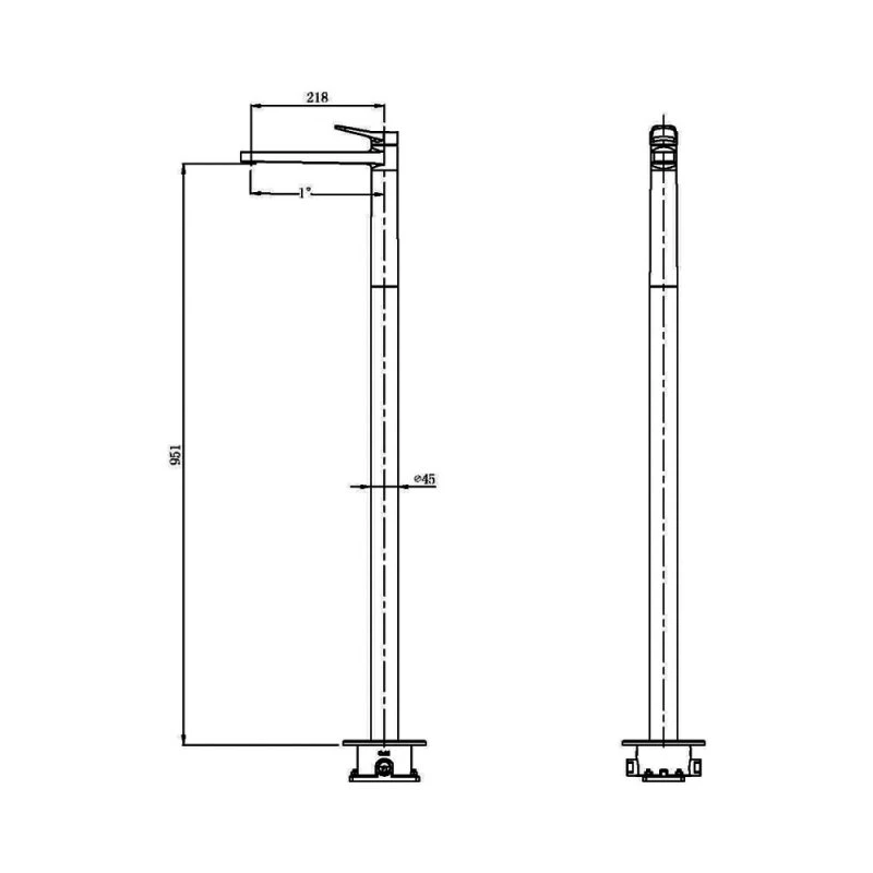 RAK CERAMICS RAK Petit Round Freestanding Basin Mixer Brushed Gold - Image 2