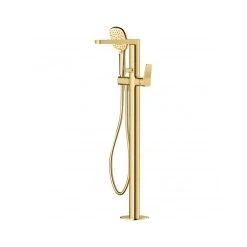 RAK CERAMICS RAK Petit Square Freestanding Bath Shower Mixer Brushed Gold