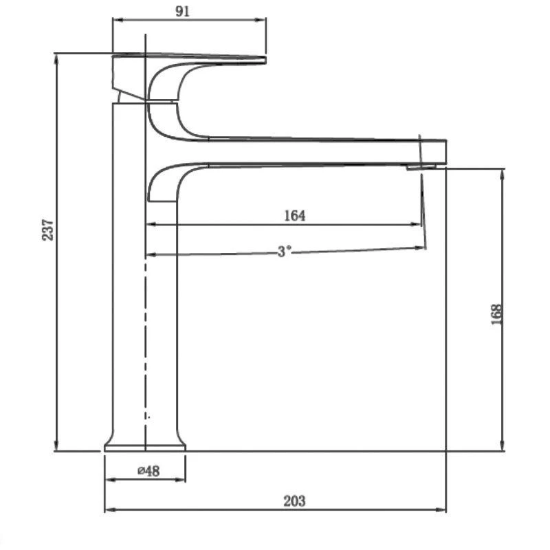 RAK CERAMICS RAK Portofino Medium Height Basin Mixer No Waste Brushed Nickel - Image 2