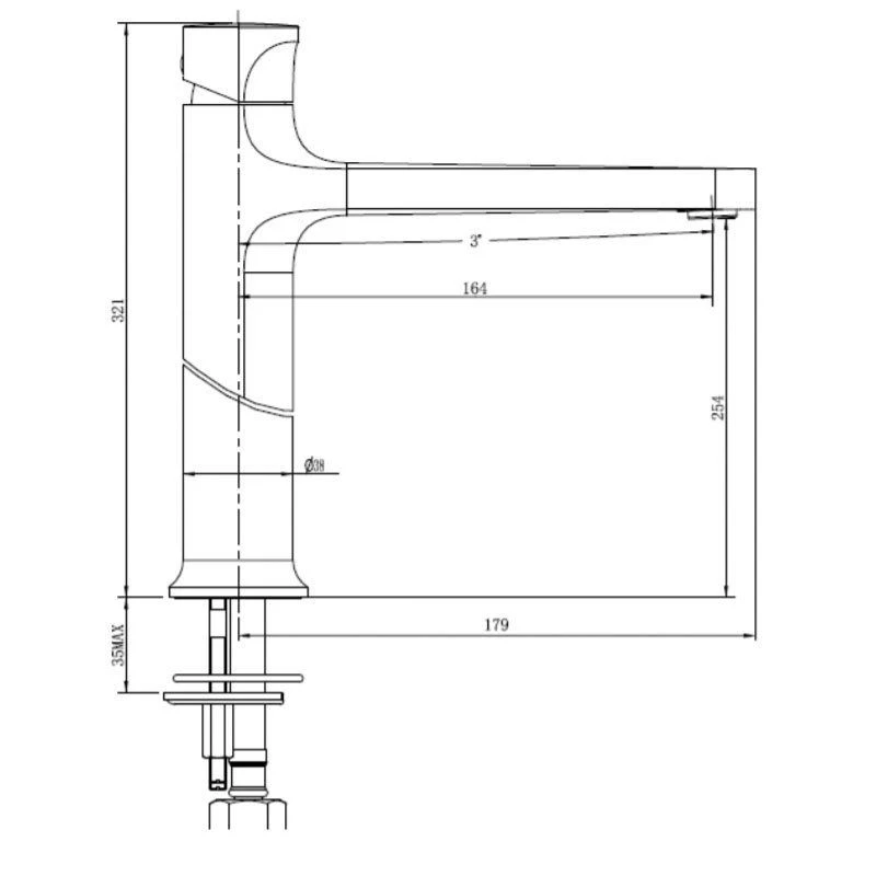 RAK CERAMICS RAK Positano Tall Basin Mixer Matt Black - Image 2