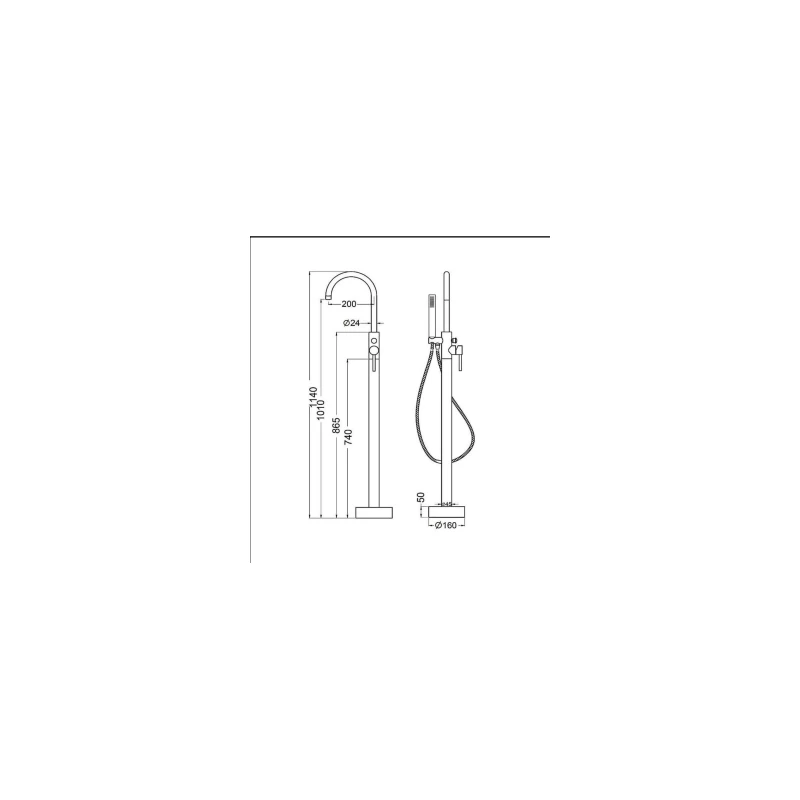 RAK CERAMICS RAK Prima Tech Free Standing Bath Shower Mixer - Image 2