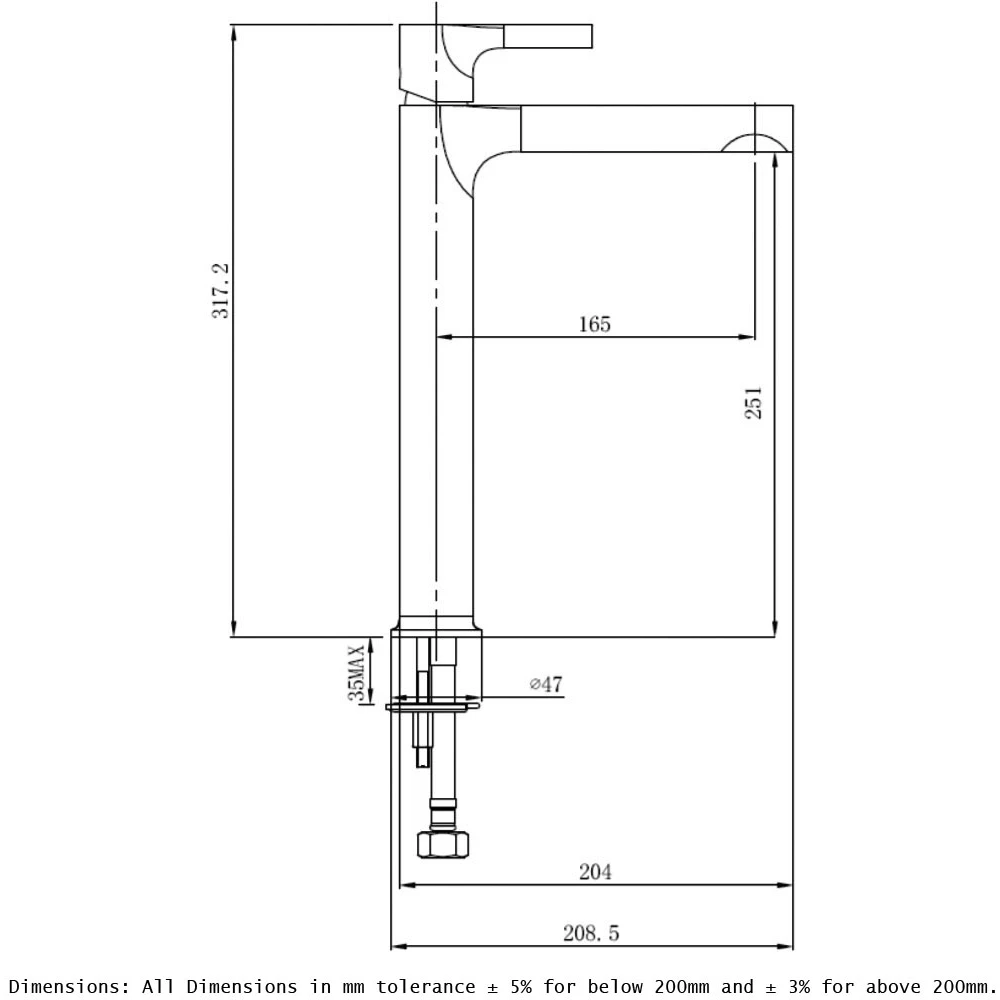 RAK CERAMICS RAK Sorrento Tall Basin Mixer Chrome - Image 2
