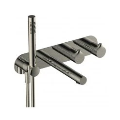 RAK CERAMICS RAK Sorrento Dual Outlet Shower Valve With Handset & Spout Brushed Nickel