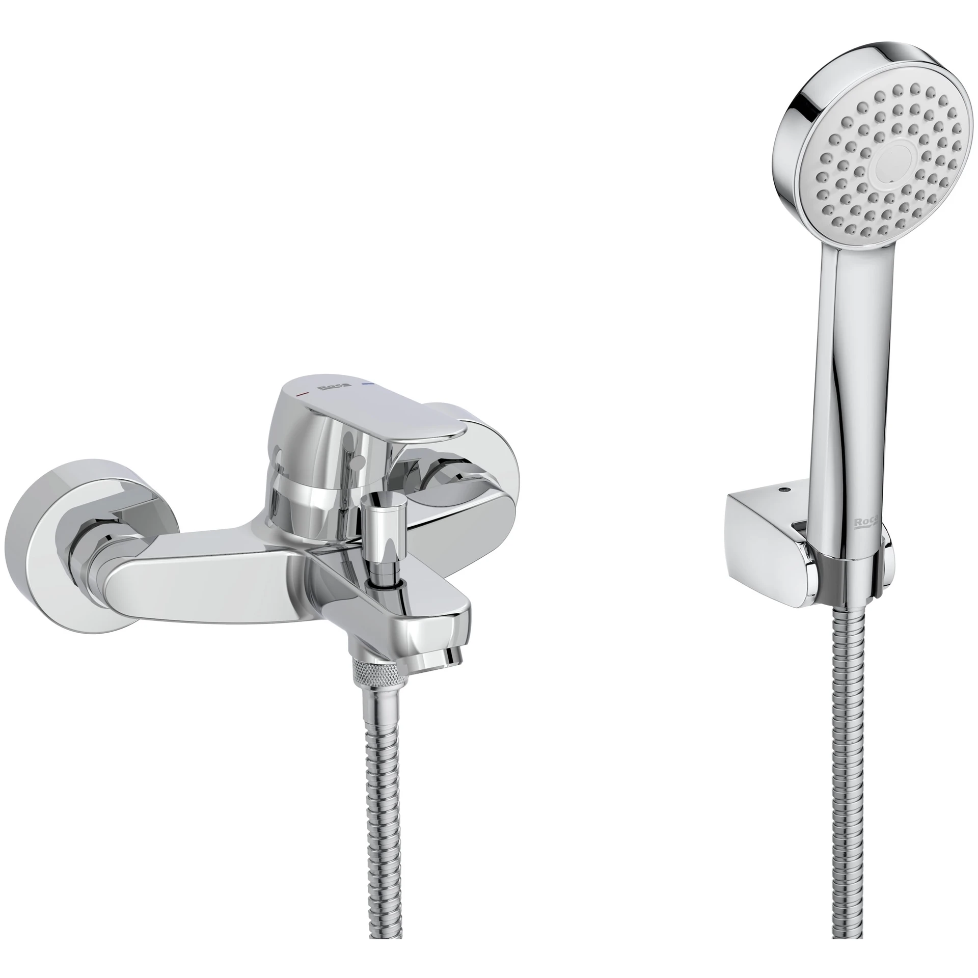 Roca Alfa Wall Bath Shower Mixer With Shower Kit