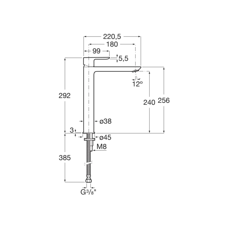 Roca Cala Single Lever Extended Plus Height Basin Mixer Tap Roca Cala Single Lever Extended Plus Height Basin Mixer Tap -Burlington shop roca 5a346ec00 2
