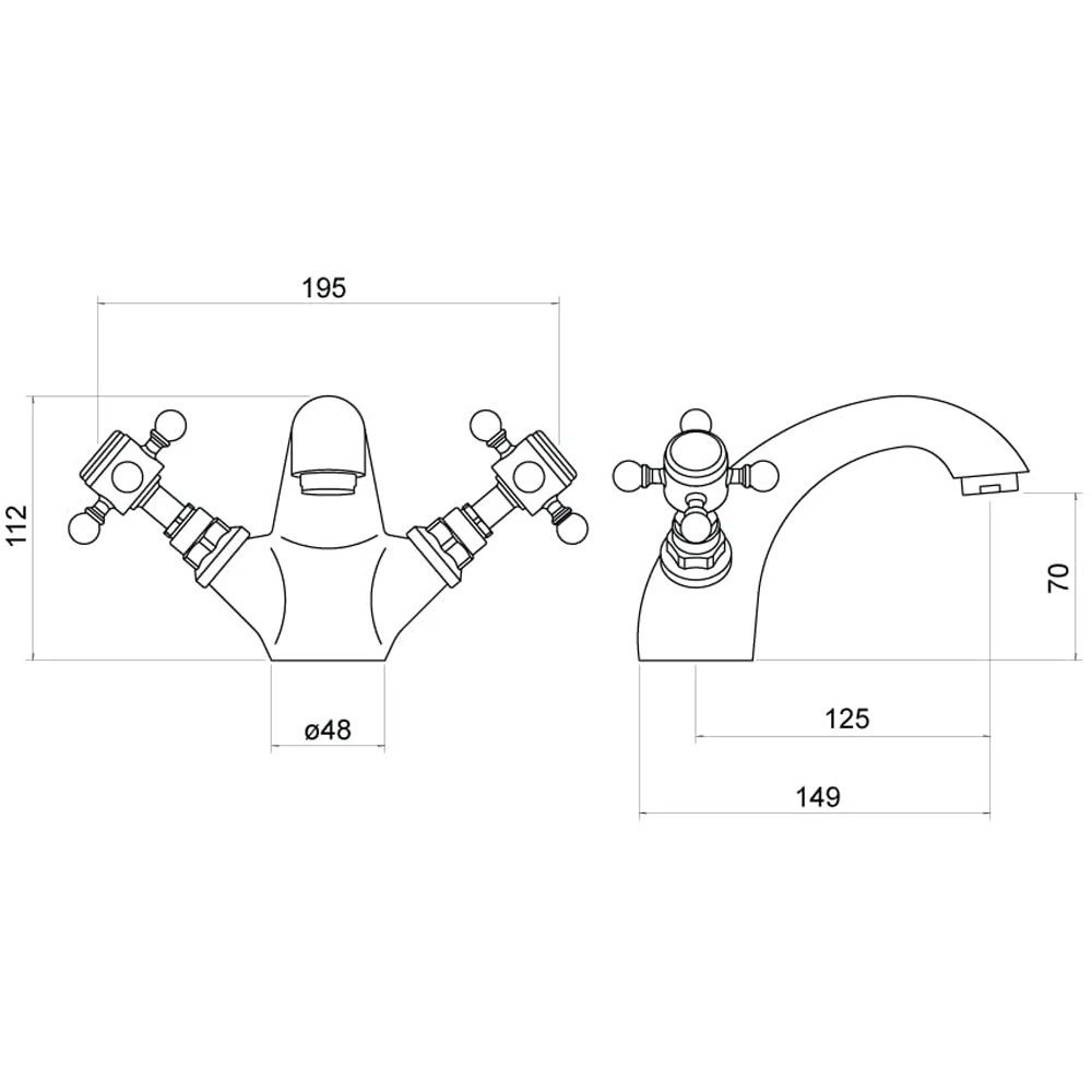 Trisen Formby Crosshead Mono Basin Mixer Trisen Formby Crosshead Mono Basin Mixer -Burlington shop trisen tt102 2
