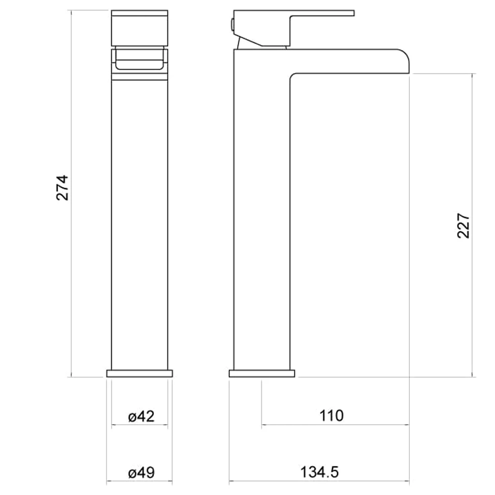 Trisen Warley Tall Mono Basin Mixer Tap - Image 2